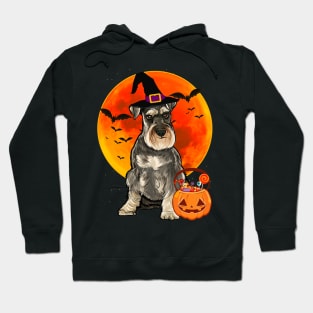 Dog Halloween Miniature Schnauzer Jack O Lantern Pumpkin Hoodie